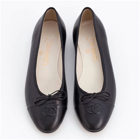 chanel flat black boots|Chanel ballet flats on sale.